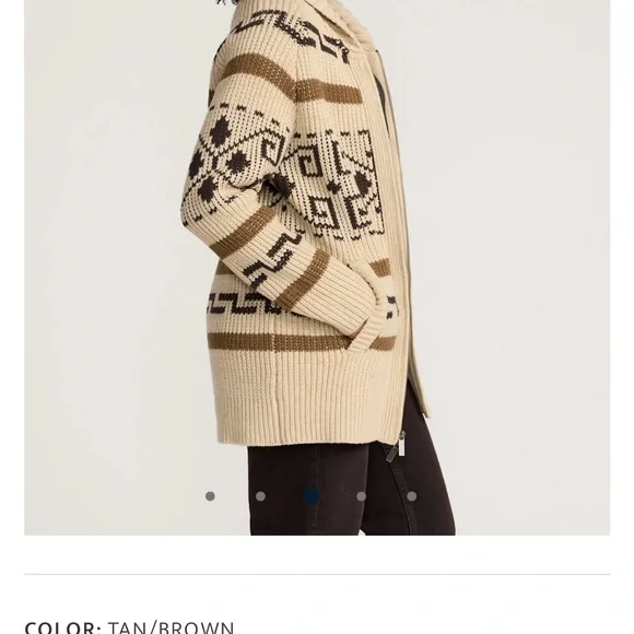 Pendleton Beige and Brown Zip Up Sweater - Picture 4 of 4